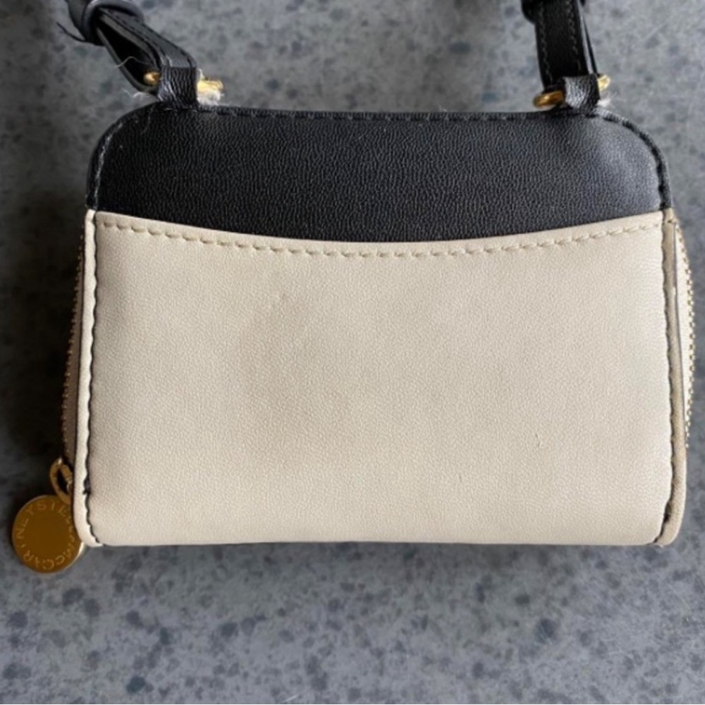 Stella McCartney Black and Cream Mini Crossbody Bag - Picture 15 of 16